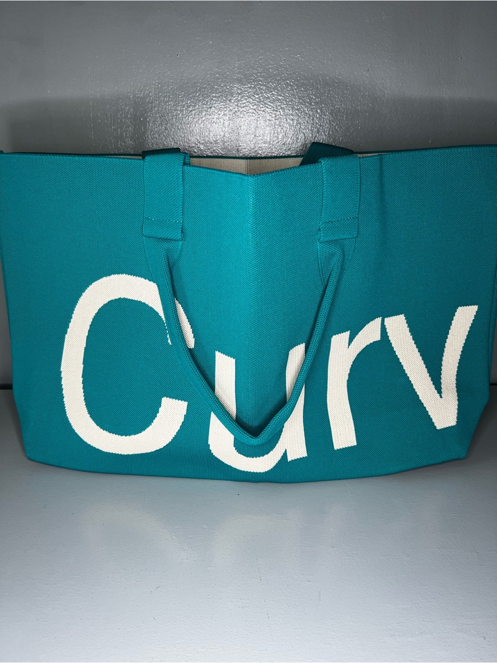 Curves Knit Tote -Emerald